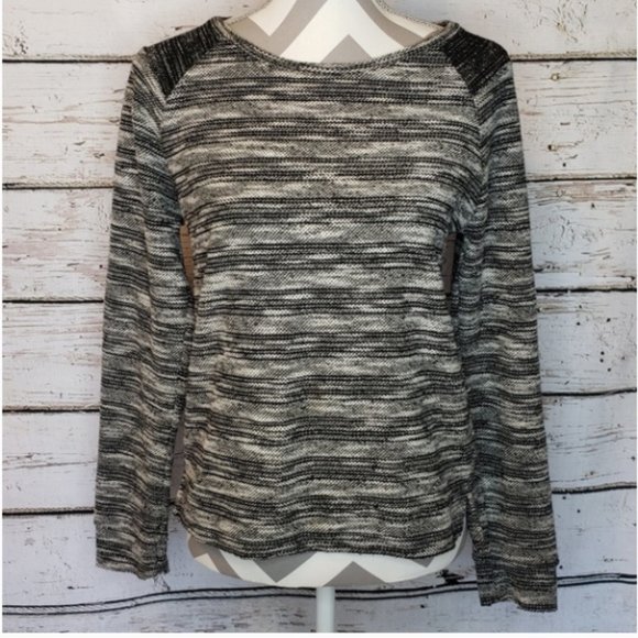 Banana Republic Tweed Black Gray Sweater Medium - Picture 1 of 3